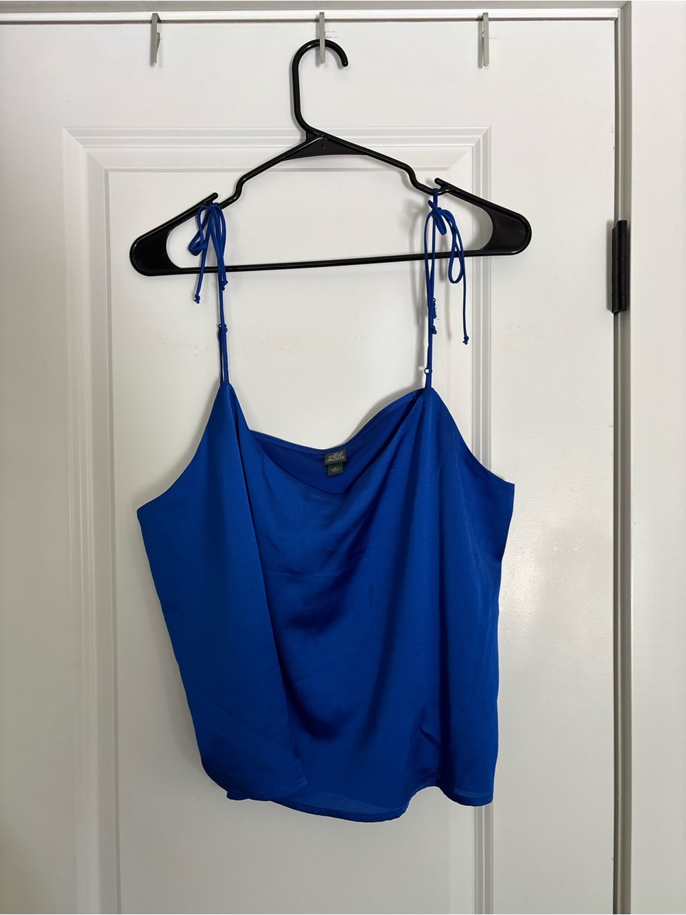 wild fable Royal Blue Tie-Shoulder Satin Cowl Camisole